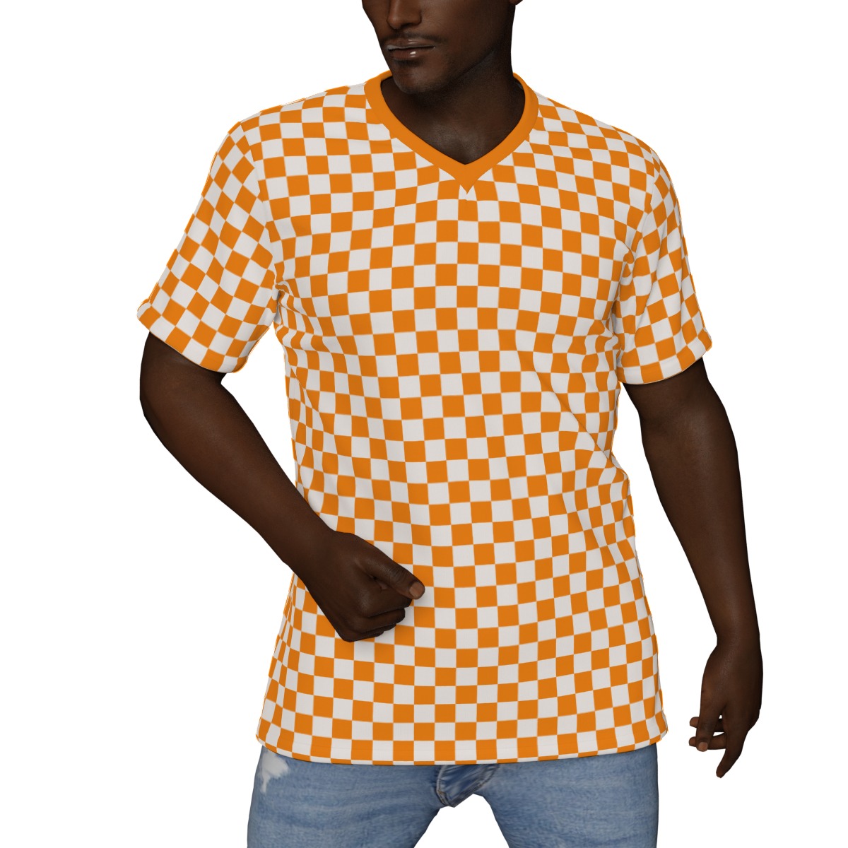 Checkerboard Men's V-Neck T-Shirt