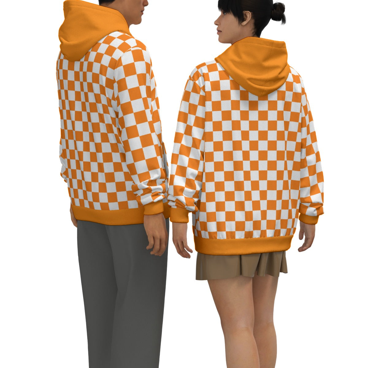 Checkerboard Unisex Pullover Hoodie 100% Cotton