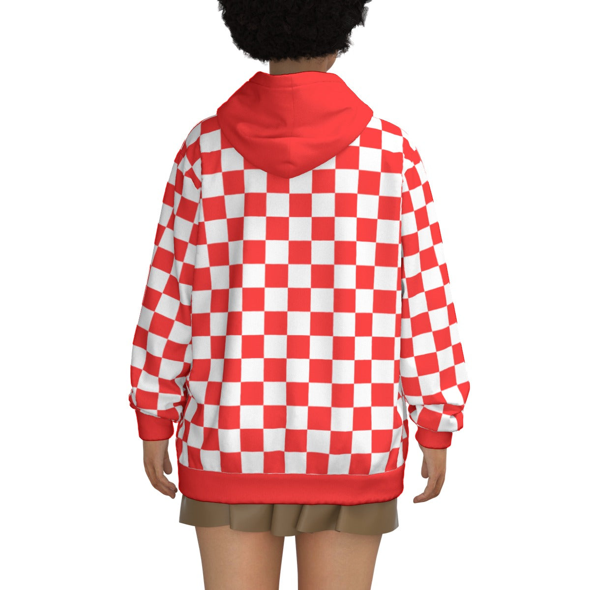 Checkerboard Unisex Pullover Hoodie 100% Cotton