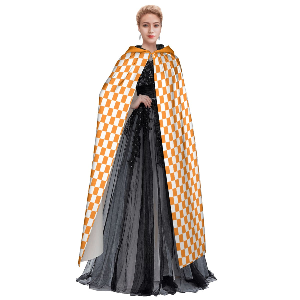 Checkerboard Unisex Hooded Cloak