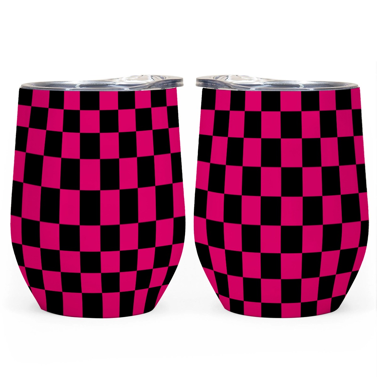 Checkerboard Wine Tumbler 12 OZ