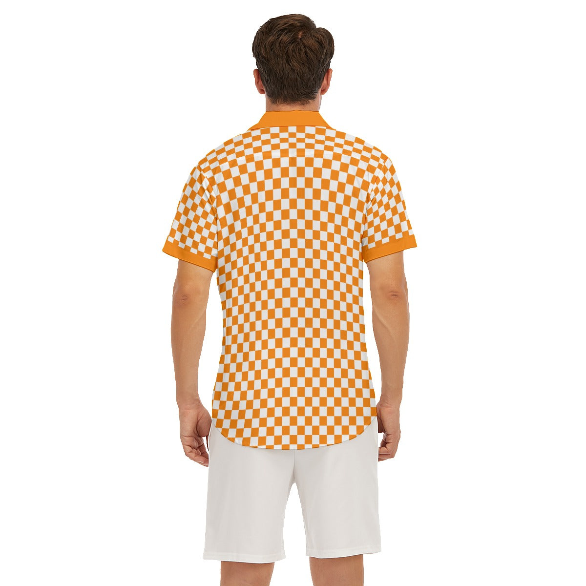 Checkerboard Men's Deep V-neck Short Sleeve Shirt
