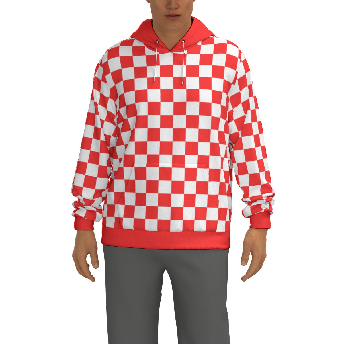 Checkerboard Unisex Pullover Hoodie 100% Cotton