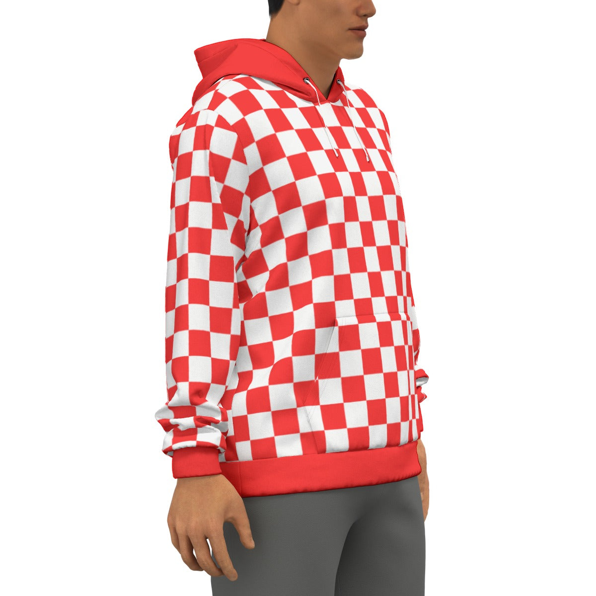 Checkerboard Unisex Pullover Hoodie 100% Cotton