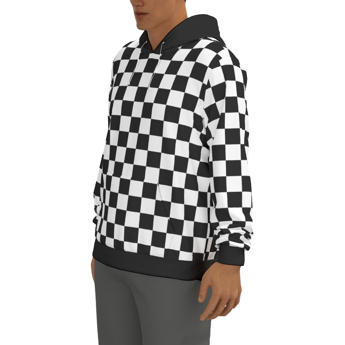 Checkerboard Unisex Pullover Hoodie100% Cotton