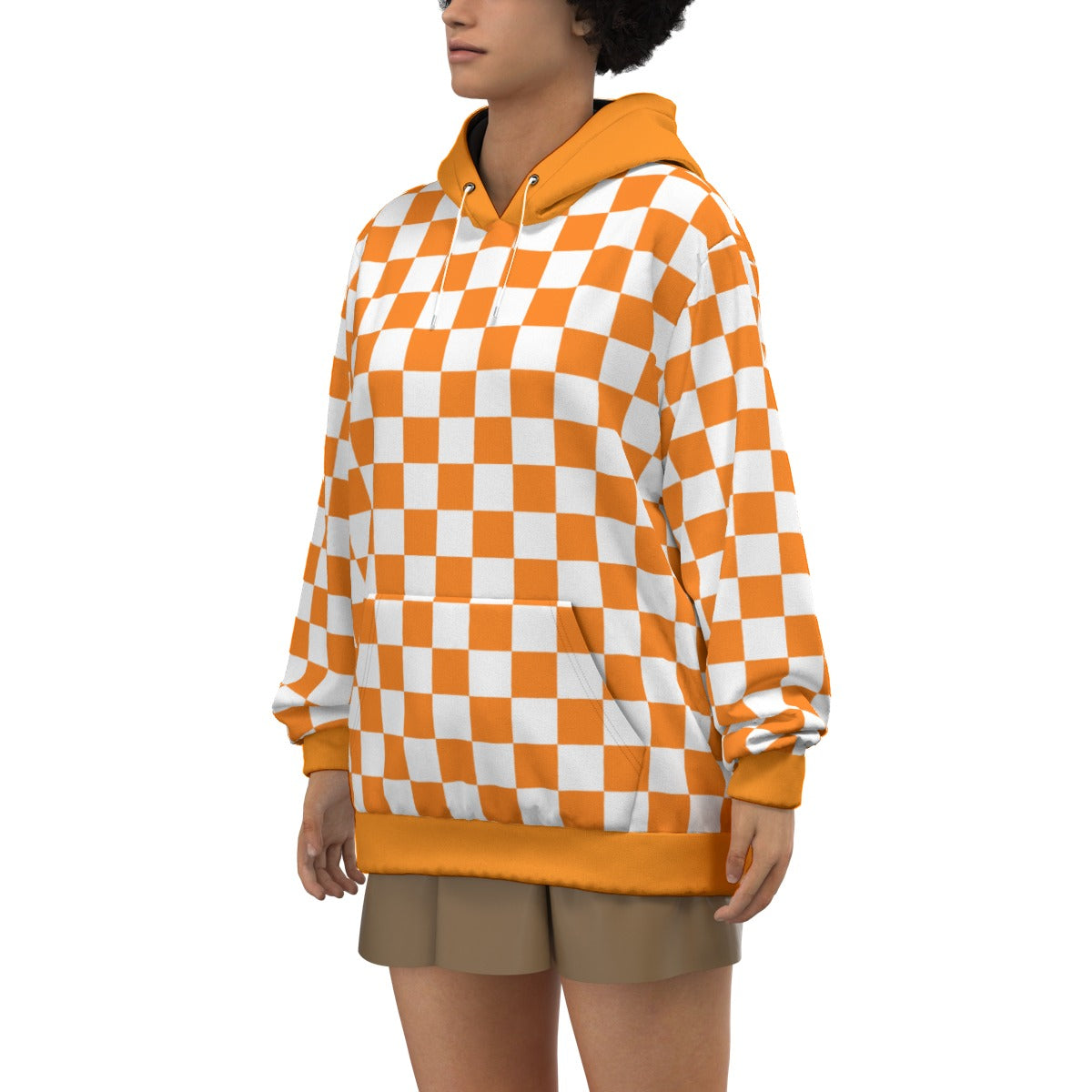 Checkerboard Unisex Pullover Hoodie 100% Cotton