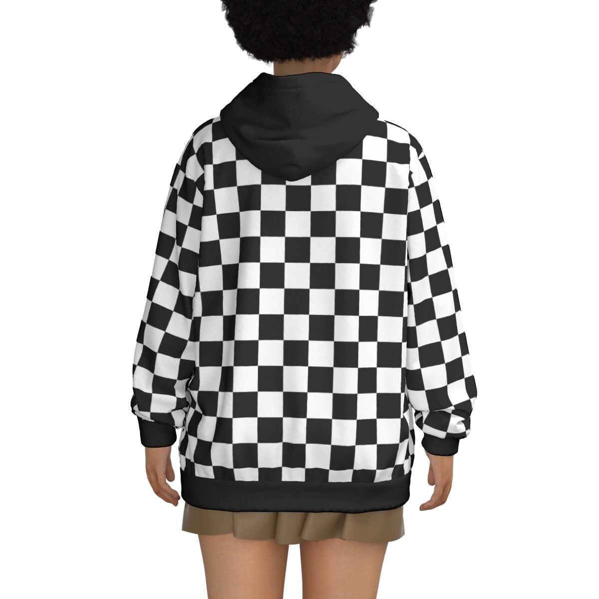 Checkerboard Unisex Pullover Hoodie100% Cotton