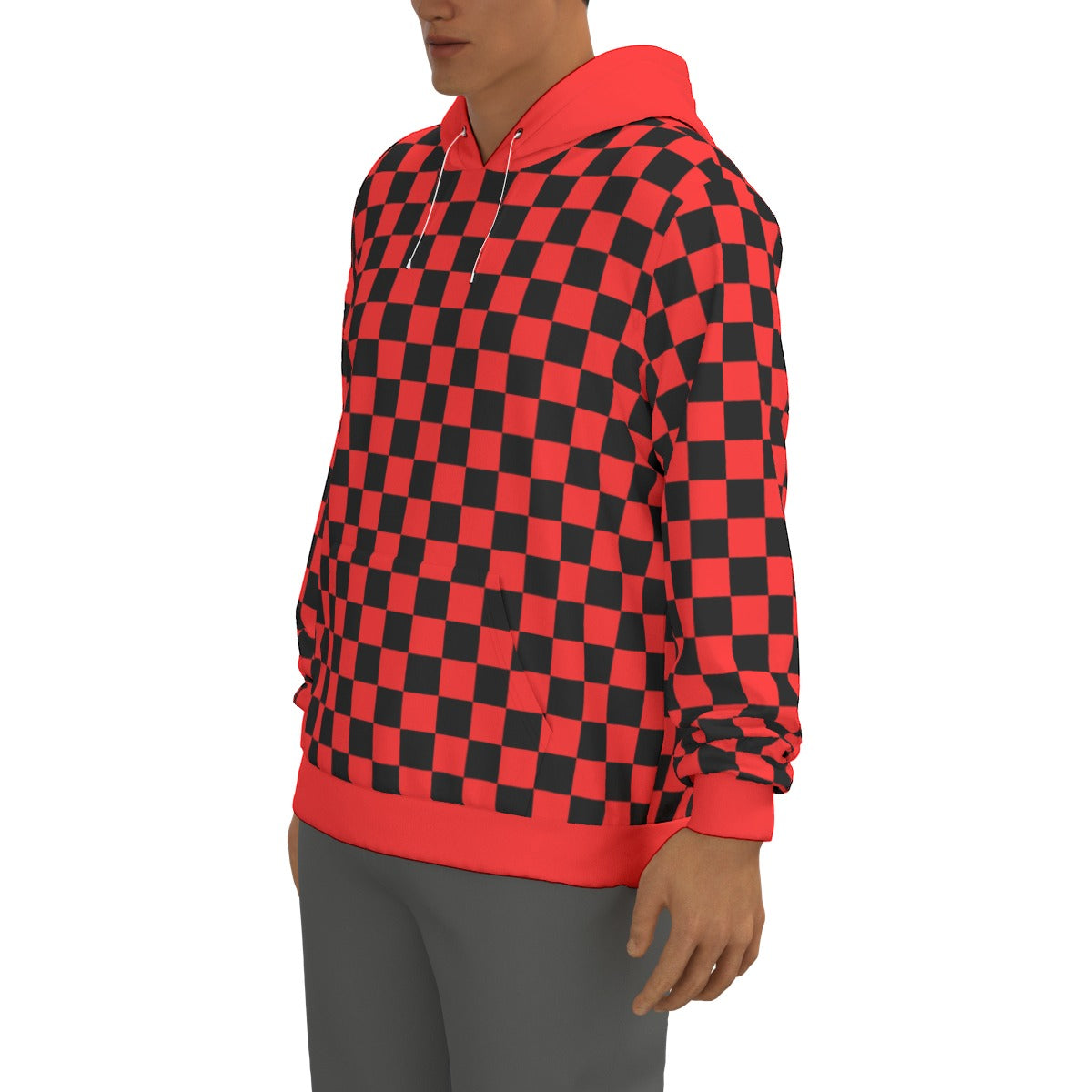 Checkerboard Unisex Pullover Hoodie 100% Cotton