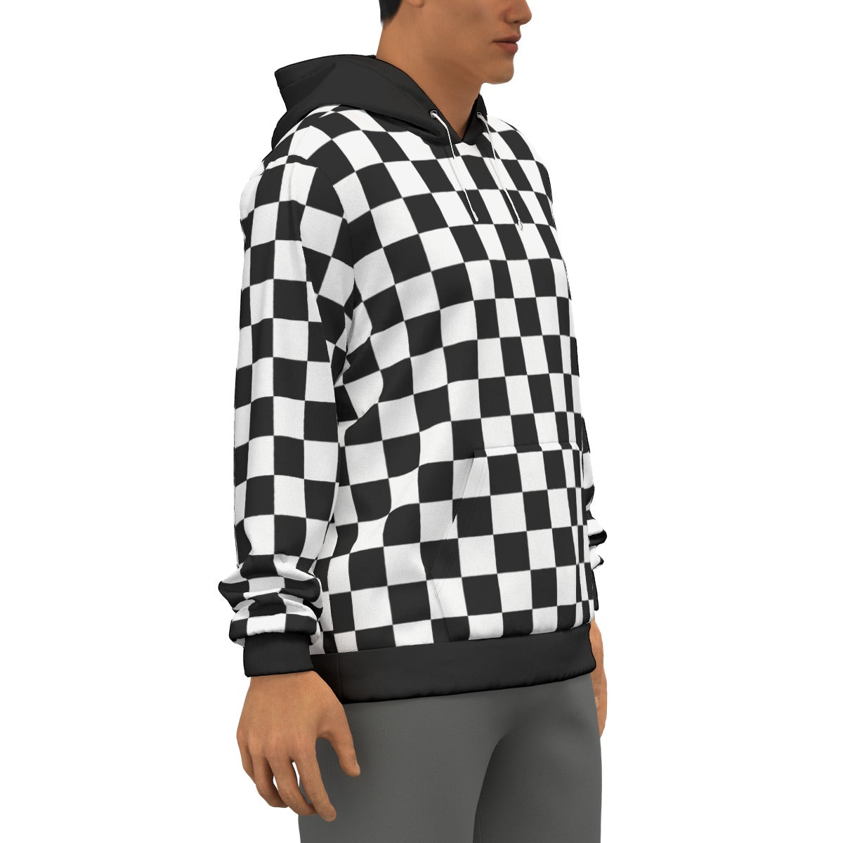 Checkerboard Unisex Pullover Hoodie100% Cotton