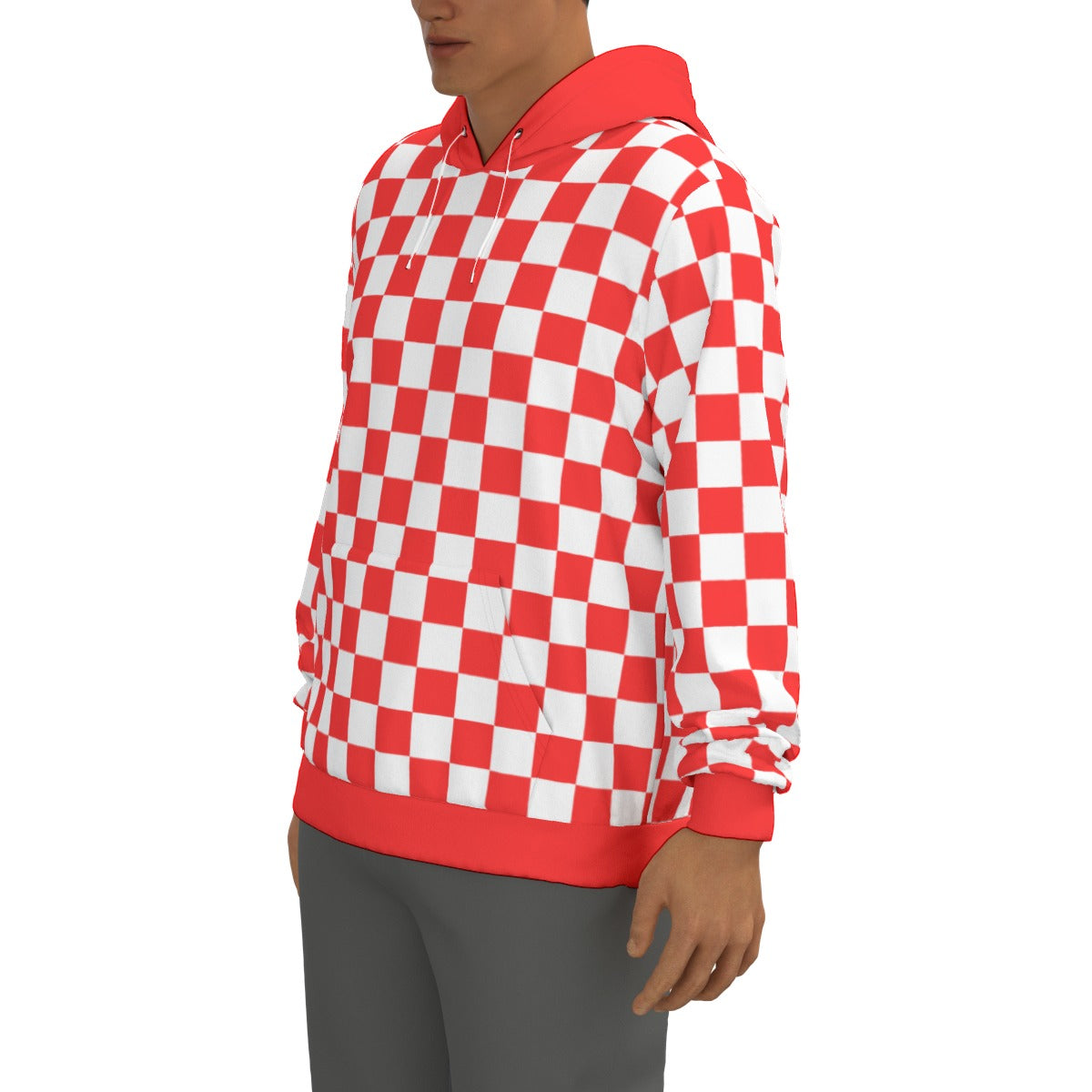Checkerboard Unisex Pullover Hoodie 100% Cotton
