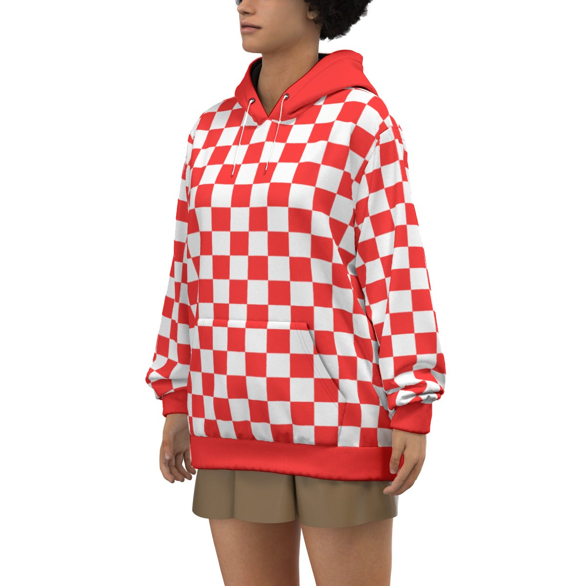 Checkerboard Unisex Pullover Hoodie 100% Cotton