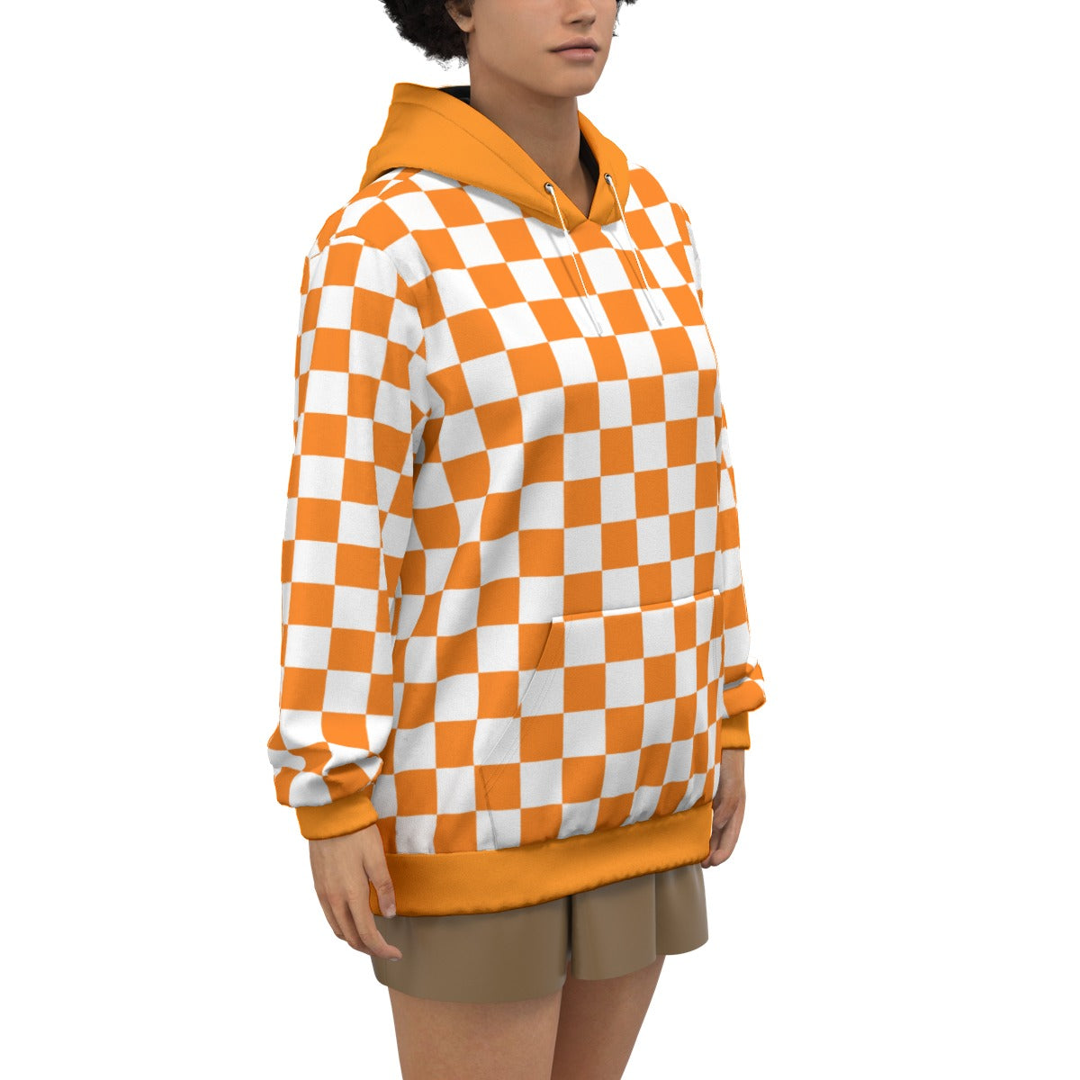 Checkerboard Unisex Pullover Hoodie 100% Cotton