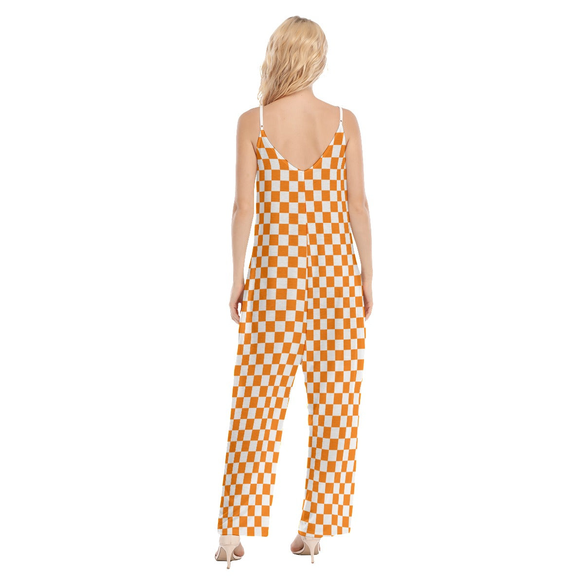 Checkerboard Loose Cami Jumpsuit