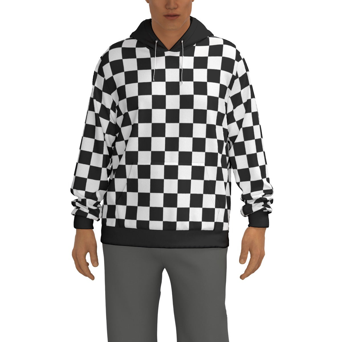 Checkerboard Unisex Pullover Hoodie100% Cotton