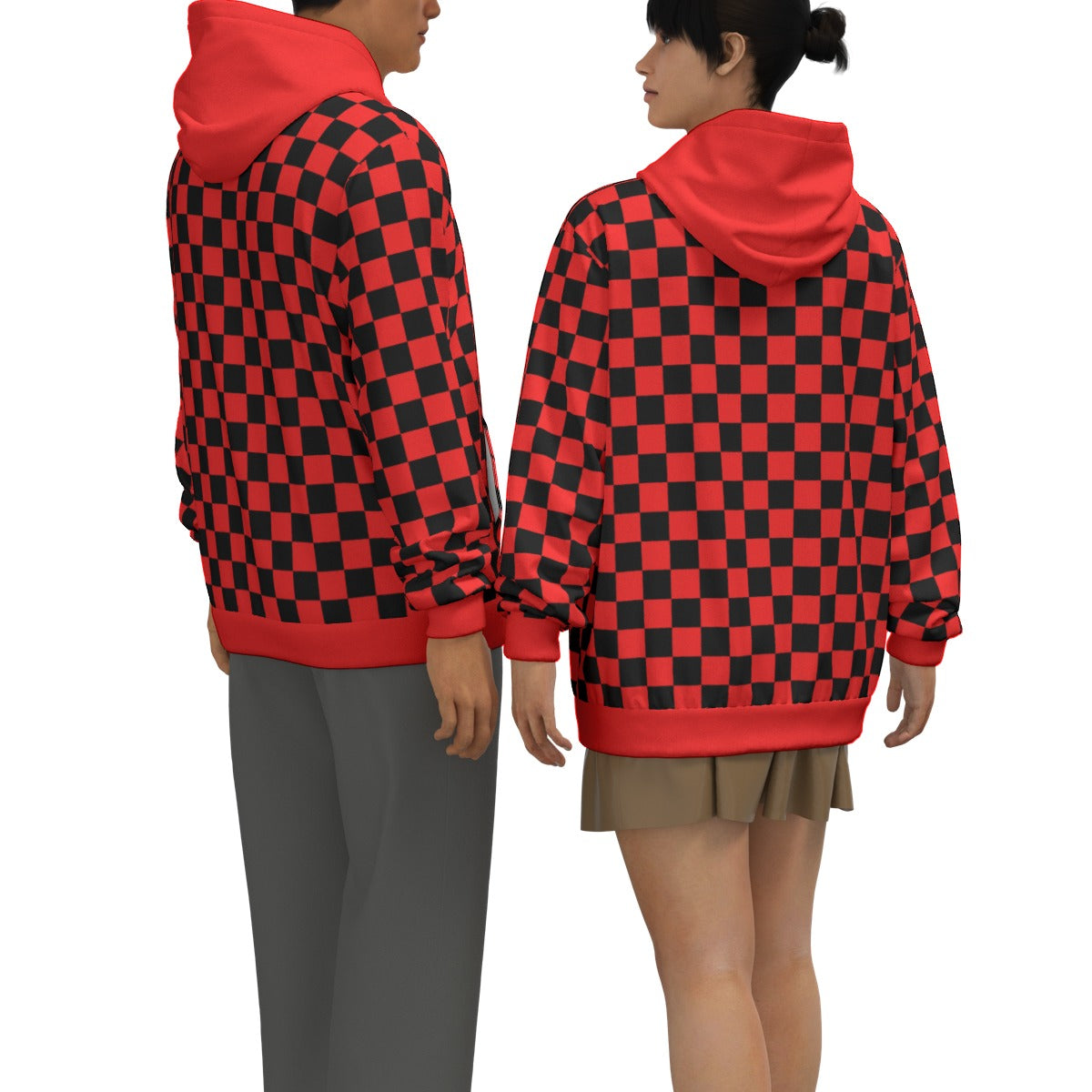 Checkerboard Unisex Pullover Hoodie 100% Cotton