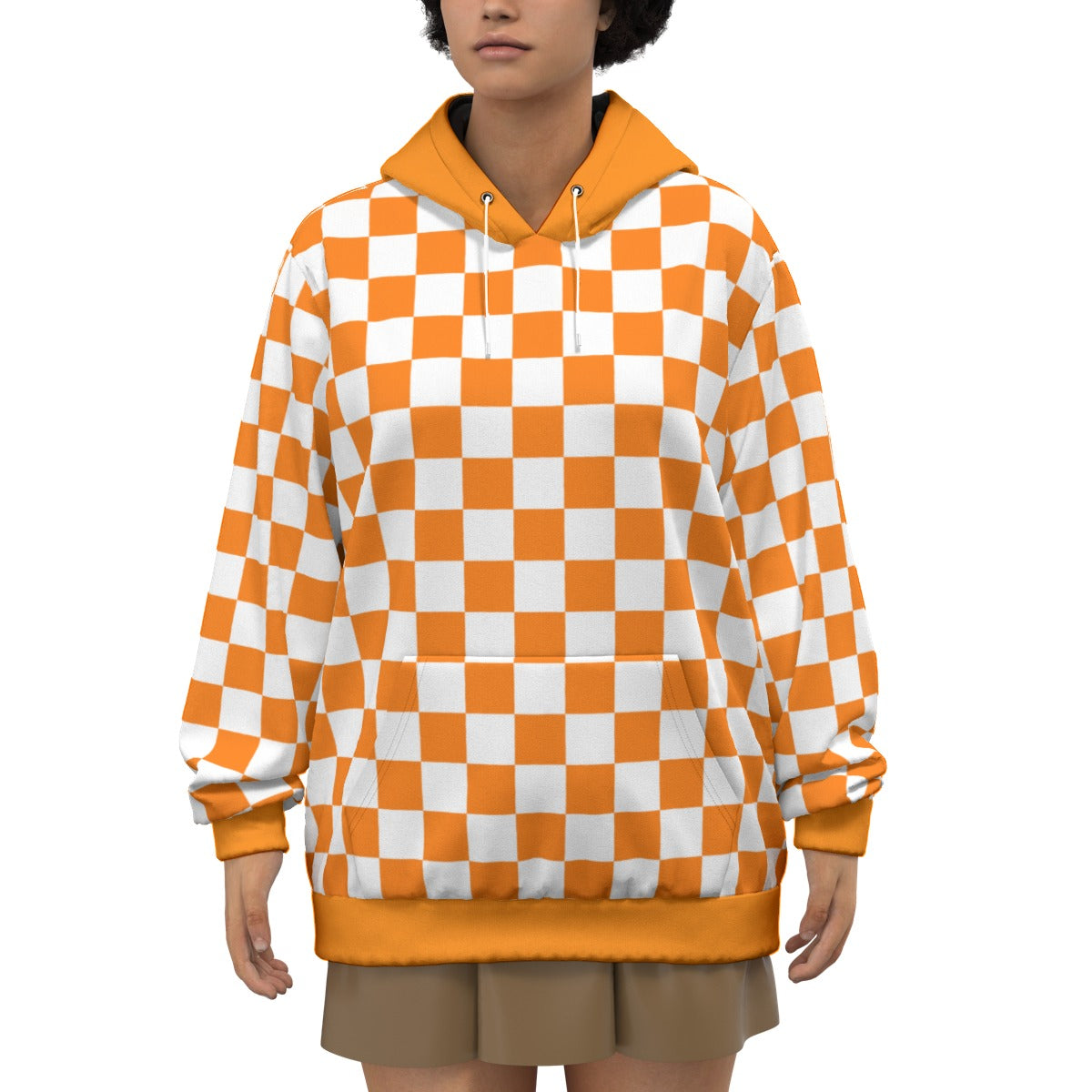 Checkerboard Unisex Pullover Hoodie 100% Cotton