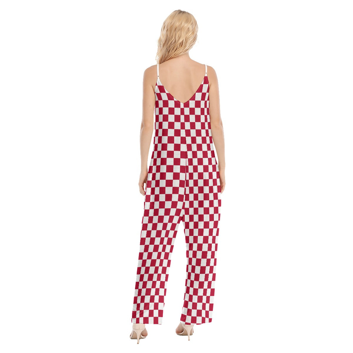 Checkerboard Women's Loose Cami Jumpsuit
