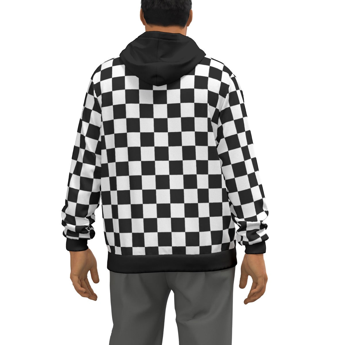 Checkerboard Unisex Pullover Hoodie100% Cotton