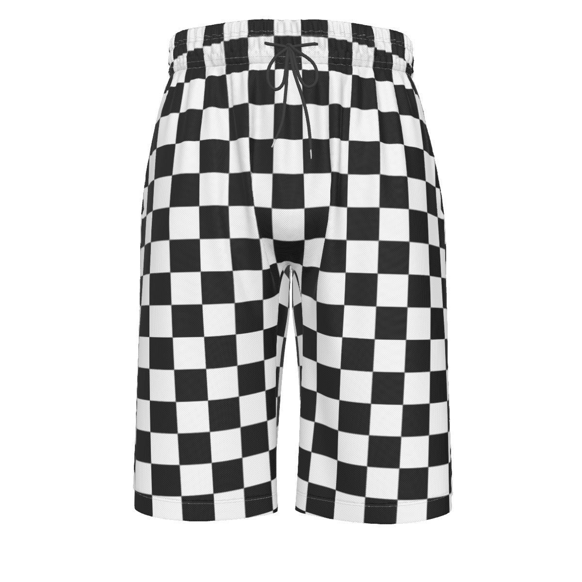 Checkerboard Men's Over-The-Knee Shorts