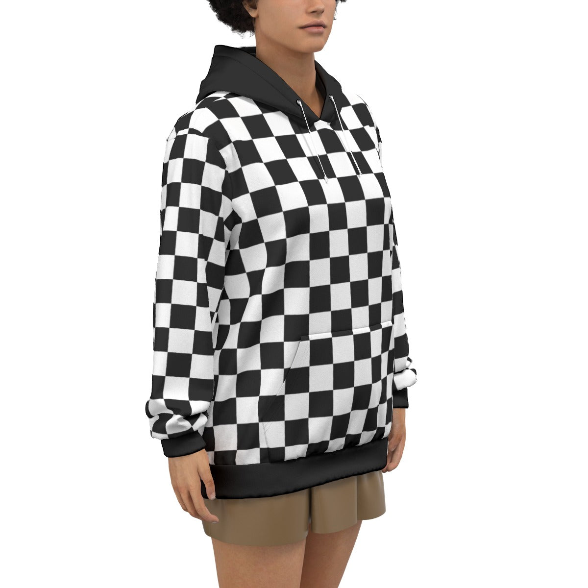 Checkerboard Unisex Pullover Hoodie100% Cotton