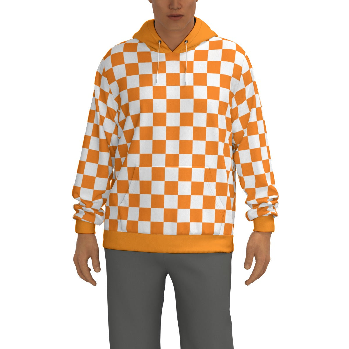 Checkerboard Unisex Pullover Hoodie 100% Cotton