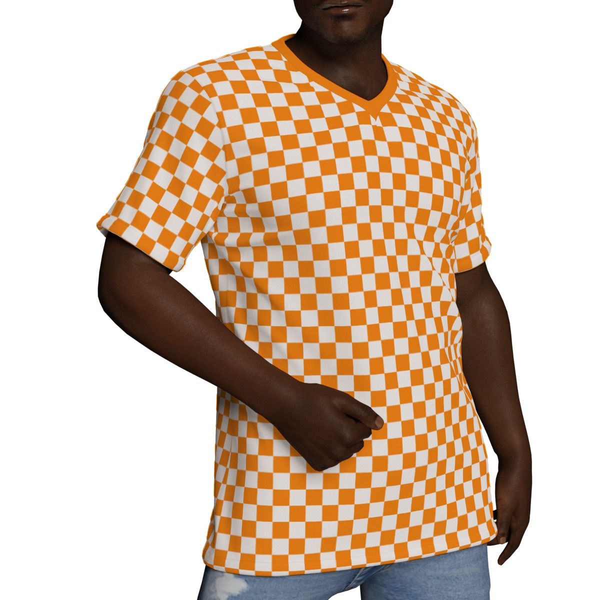 Checkerboard Men's V-Neck T-Shirt