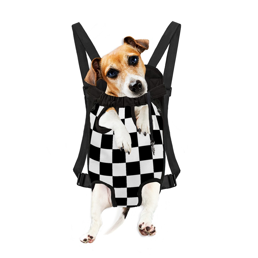 Checkerboard Dog Knapsack Pet Carrier for Small Pets