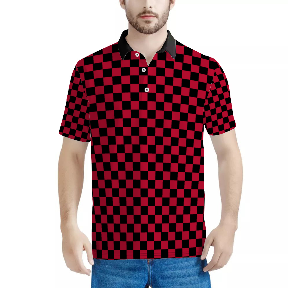 Men's Checkerboard Polo Shirt
