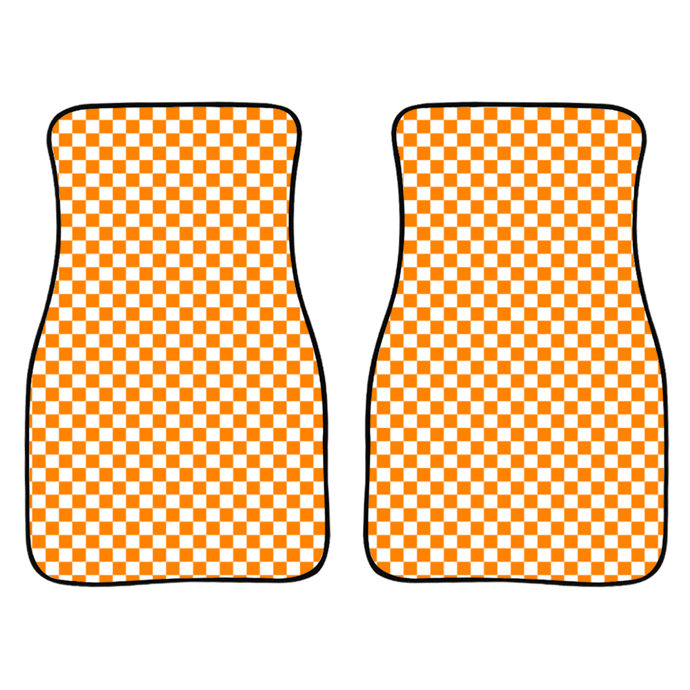 Checkerboard Car Floor Mats 2 Piece Set