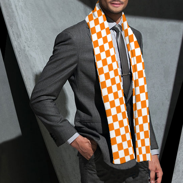 Checkerboard Scarf Warm Breathable Velvet Scarf for Winter