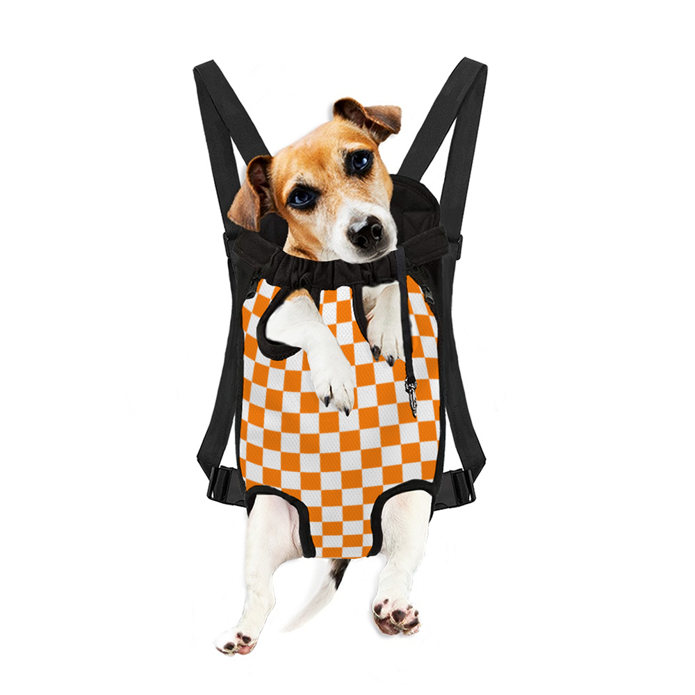 Checkerboard Dog Knapsack Pet Carrier Front Pack Portable Pet Bags for Small Pets
