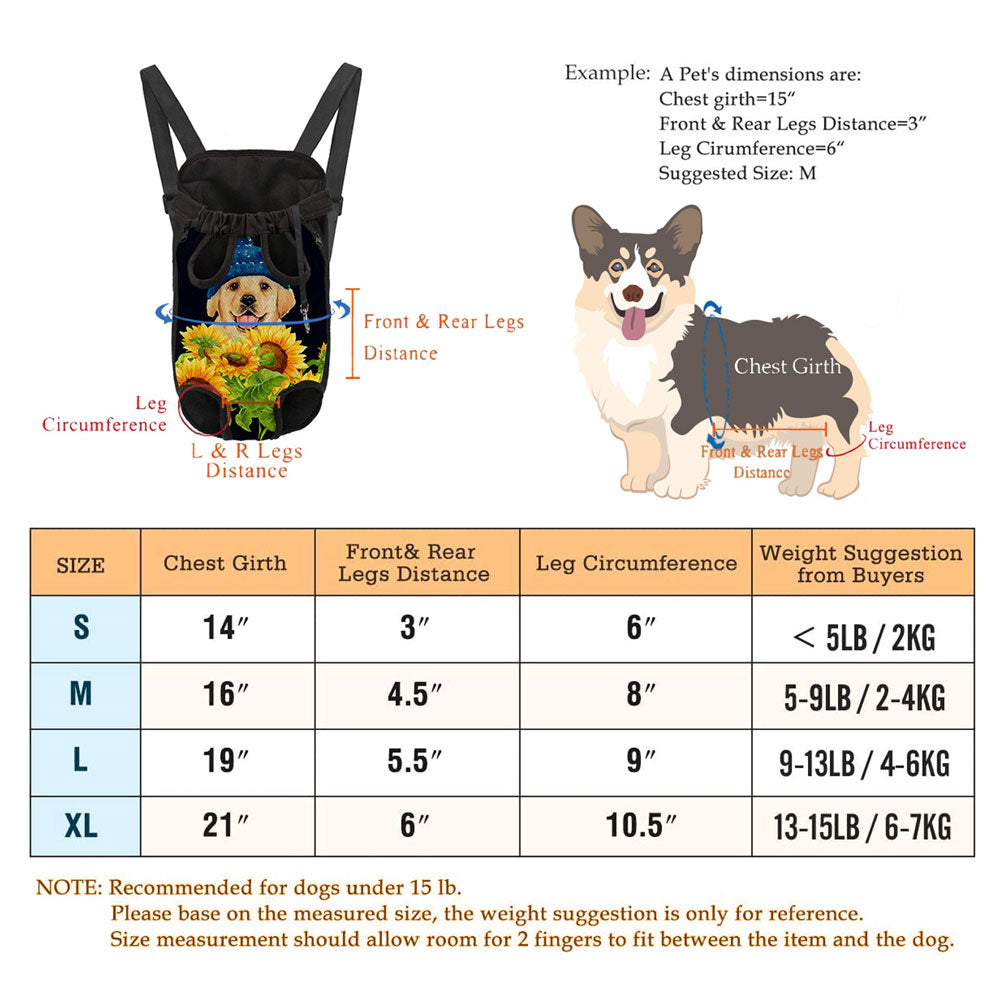 Checkerboard Dog Knapsack Pet Carrier for Small Pets