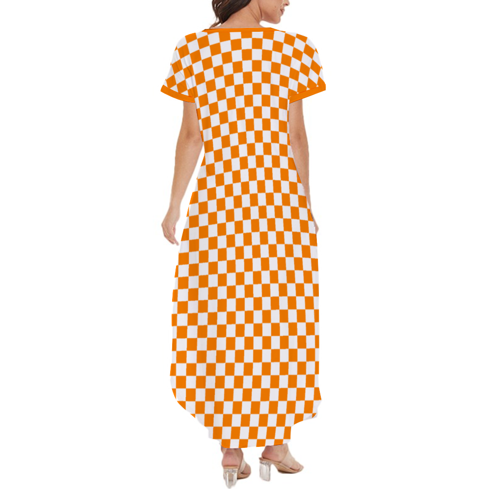 Checkerboard Classic Maxi Dress