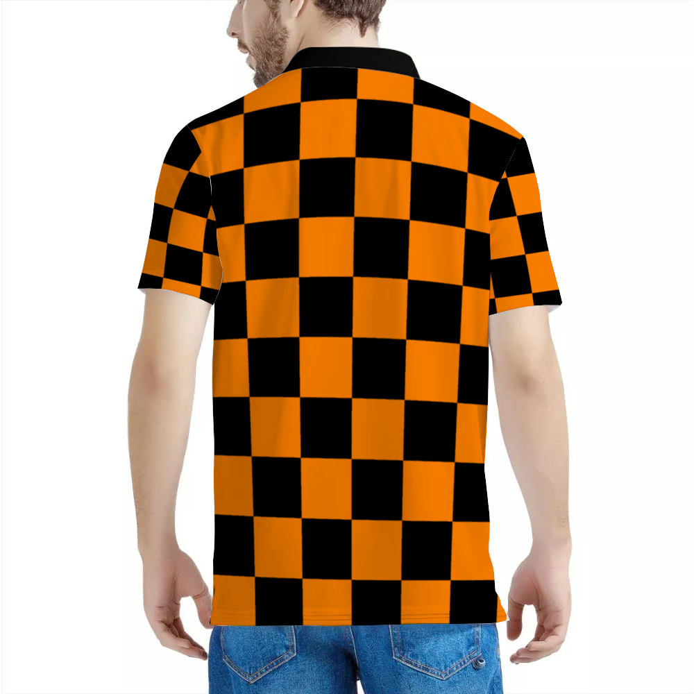 Men's Orange & Black Classic Polo Shirt Tees