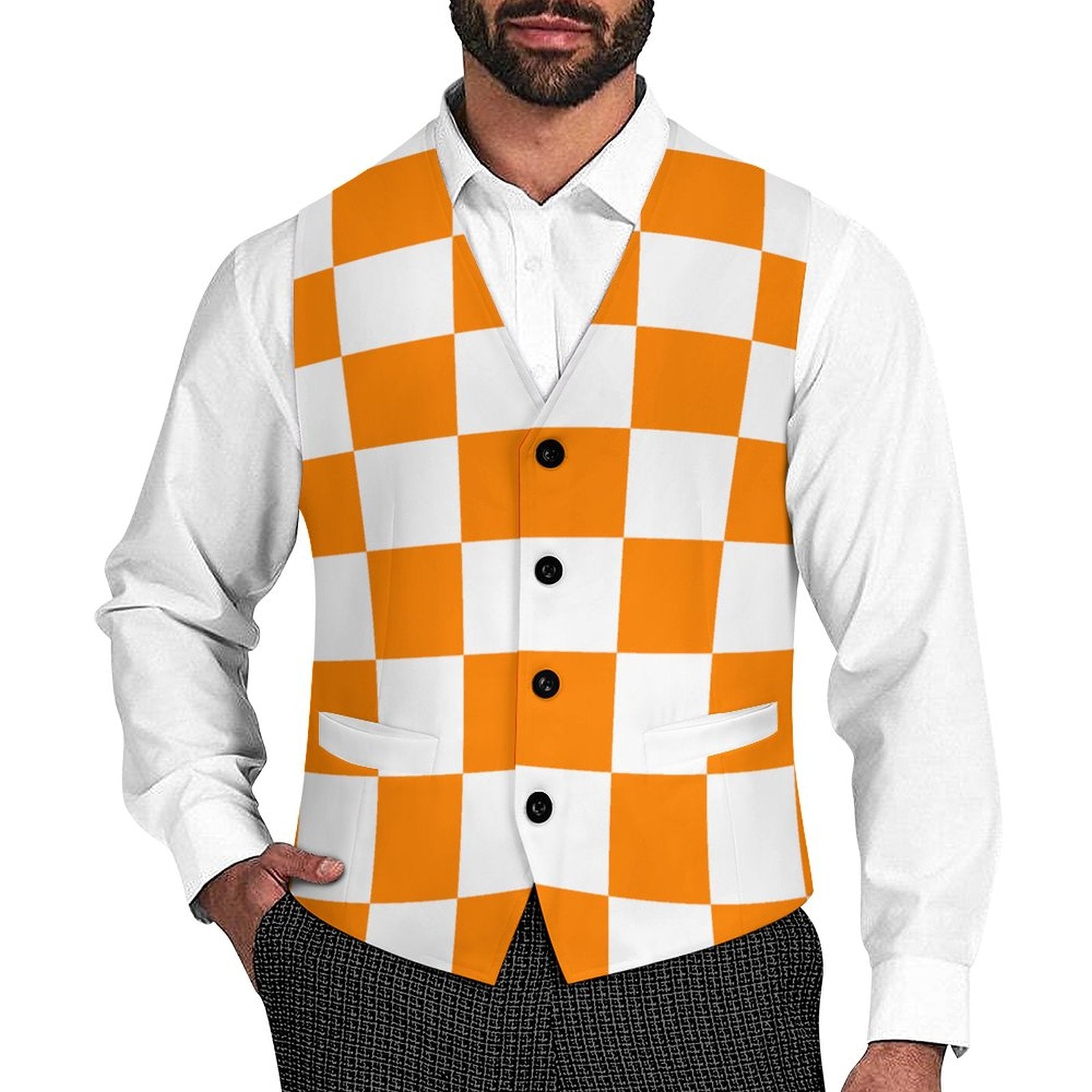Orange Checkerboard Vest
