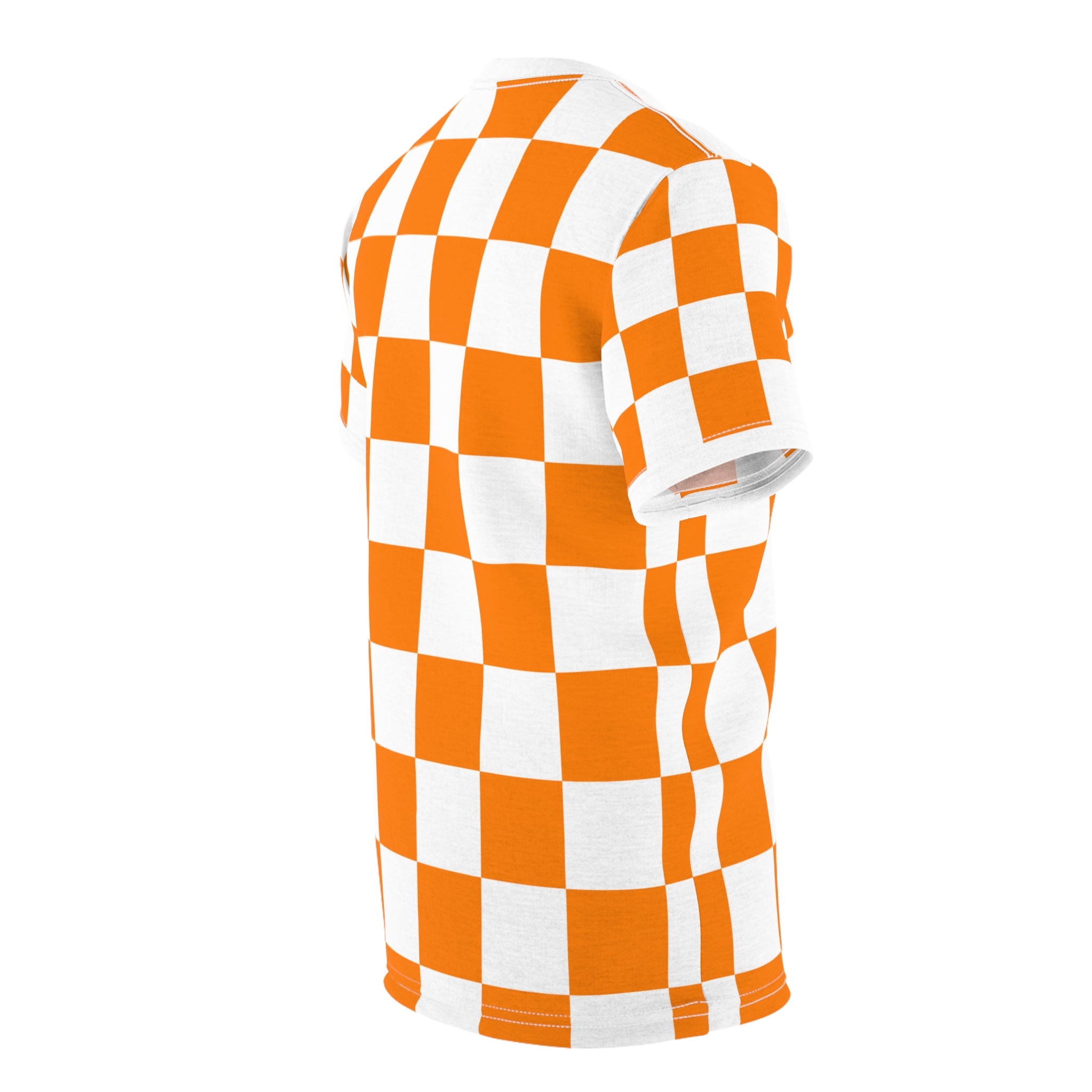 Checkerboard Shirt Orange and White