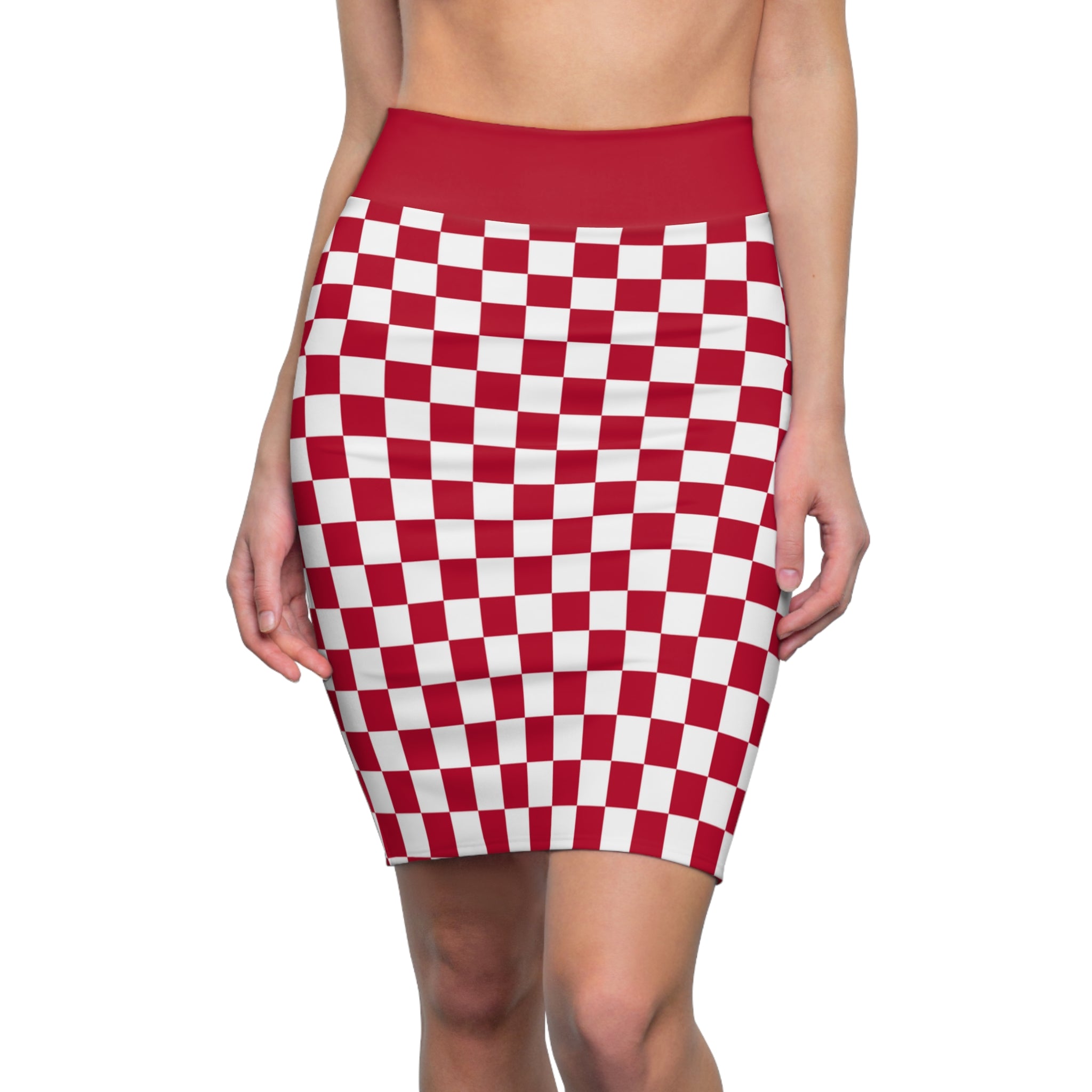 Checkered Women's Pencil Mini Skirt