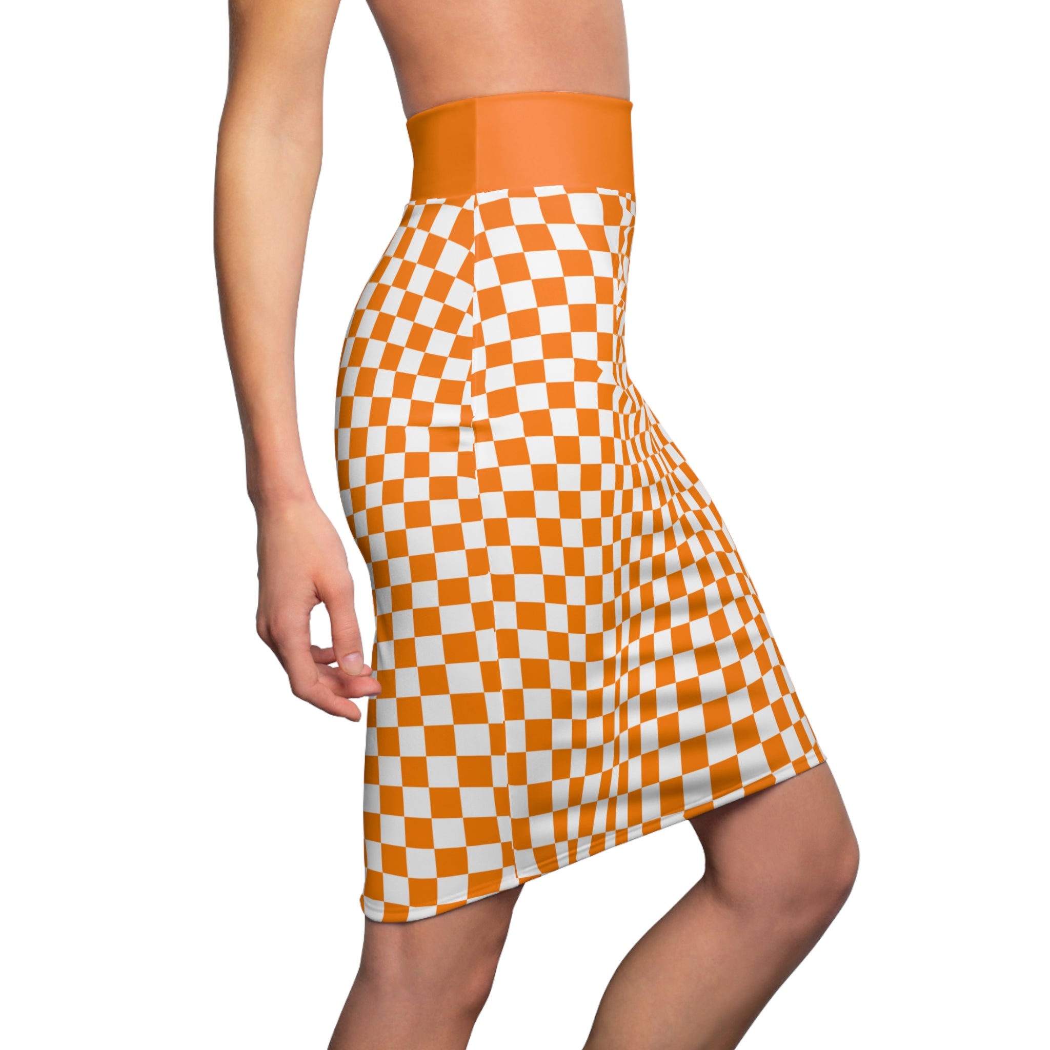 Women's Checkerboard Print Pencil Mini Skirt