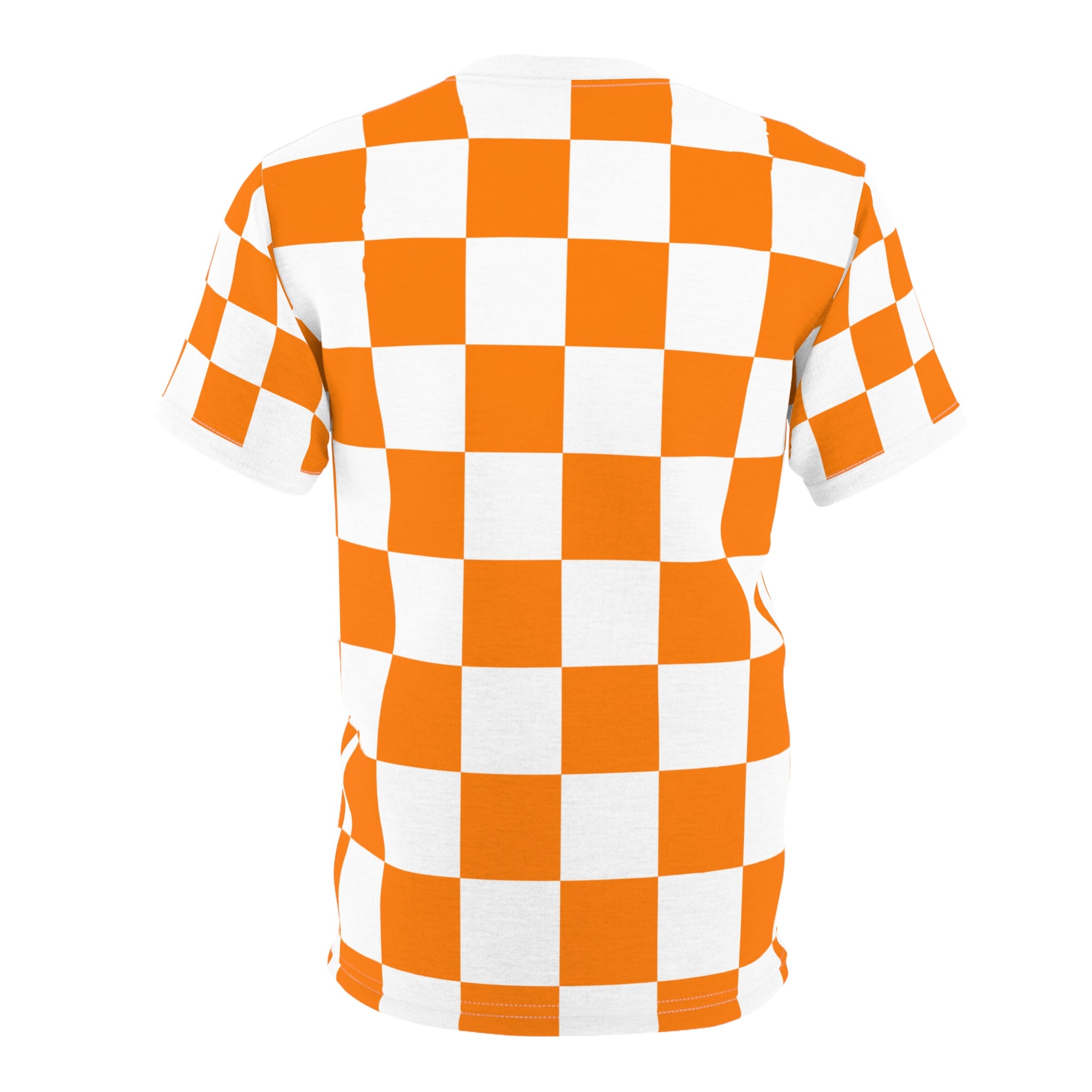 Checkerboard Shirt Orange and White
