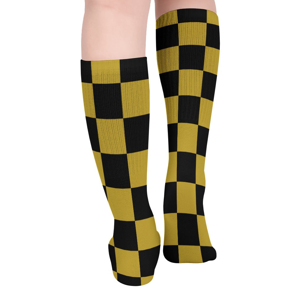 Checkerboard Long Socks (Pack of 5)