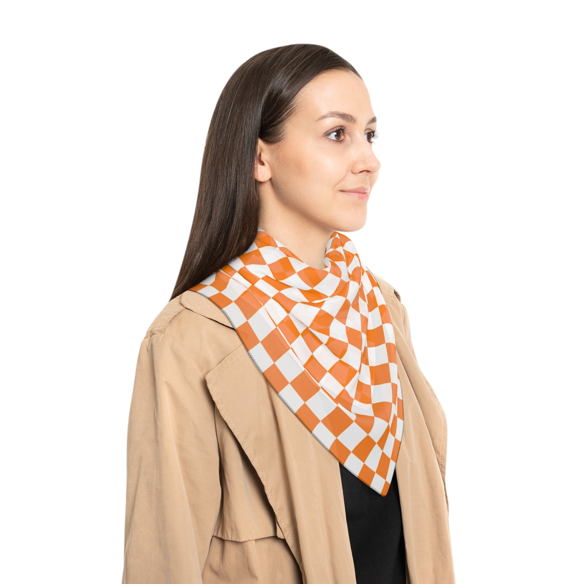 Checkerboard Poly Chiffon Scarf