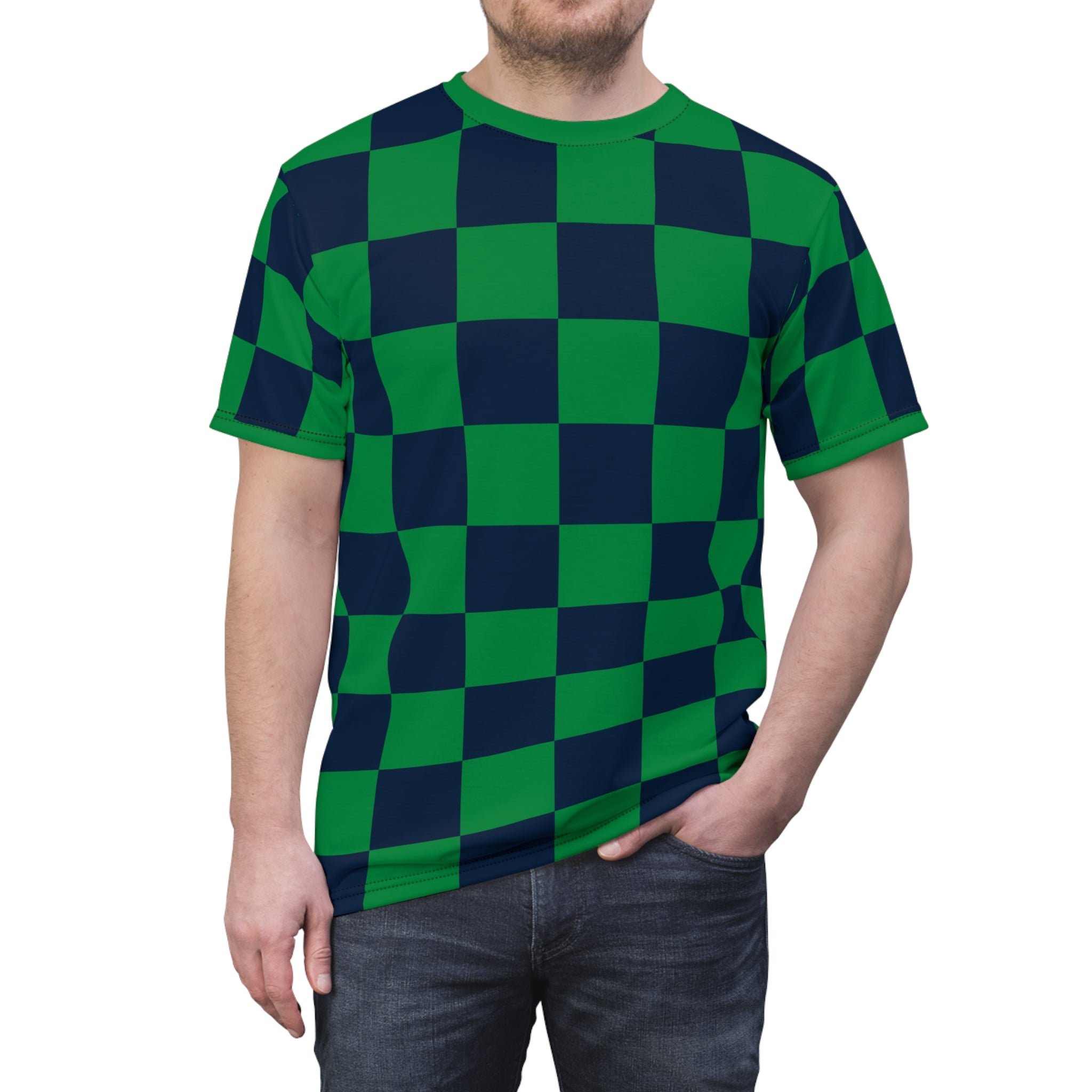 Checkerboard Shirt Blue & Green