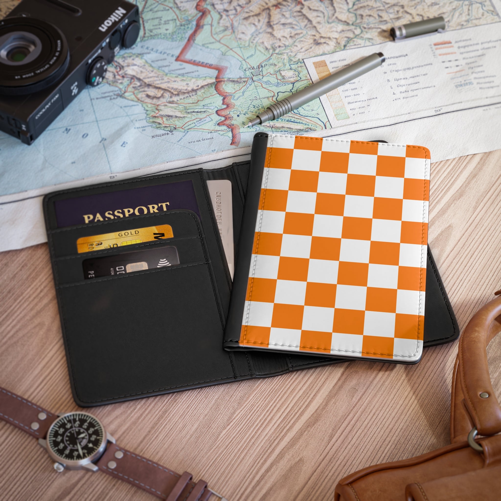 Checkerboard Passport Cover