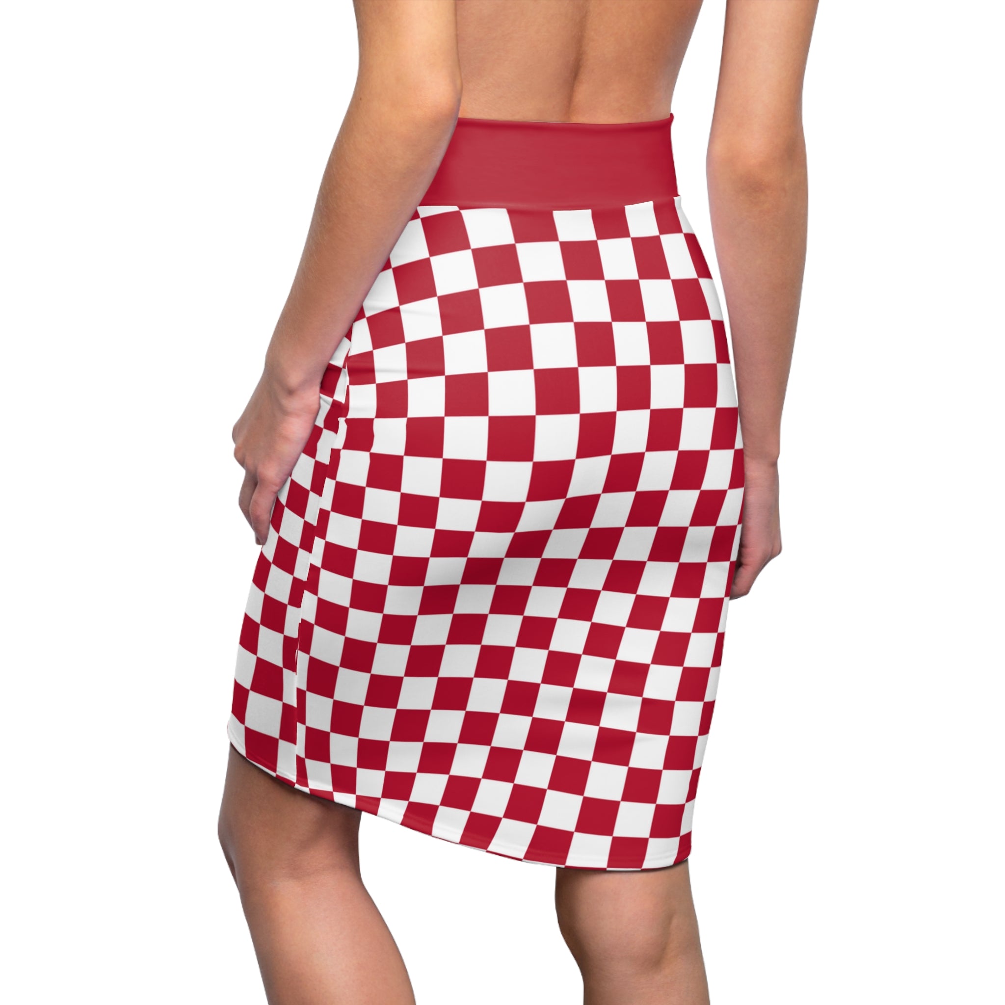 Checkered Women's Pencil Mini Skirt