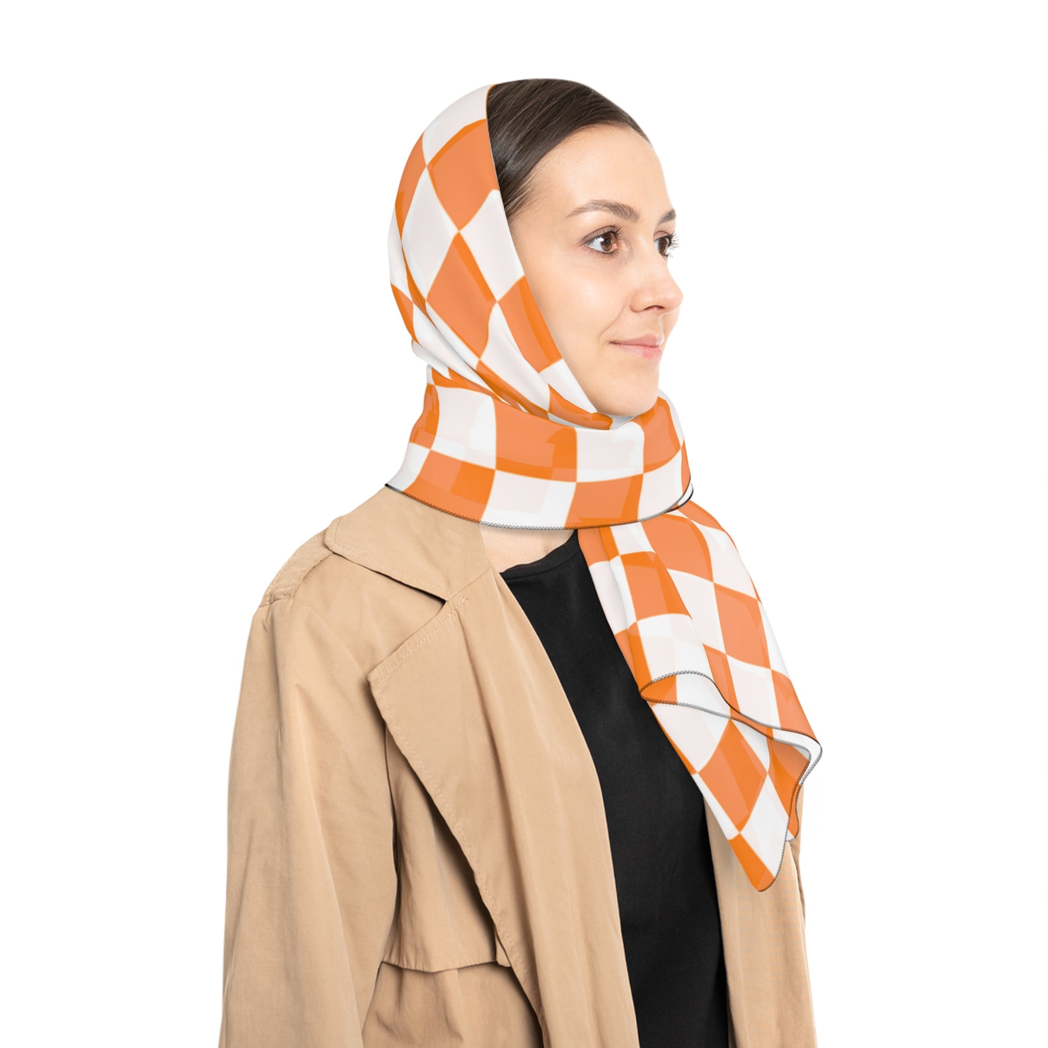 Checkerboard Poly Chiffon Scarf