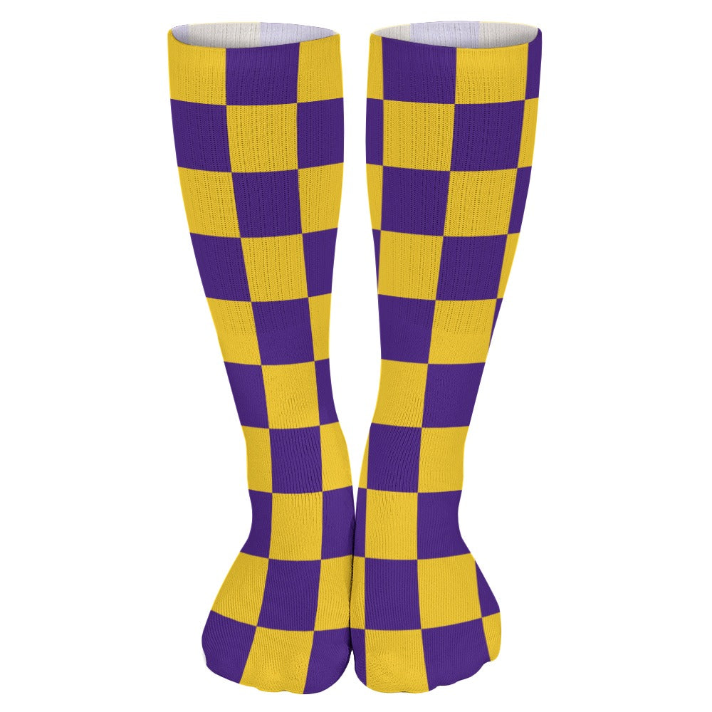 Checkerboard Long Socks (Pack of 5)