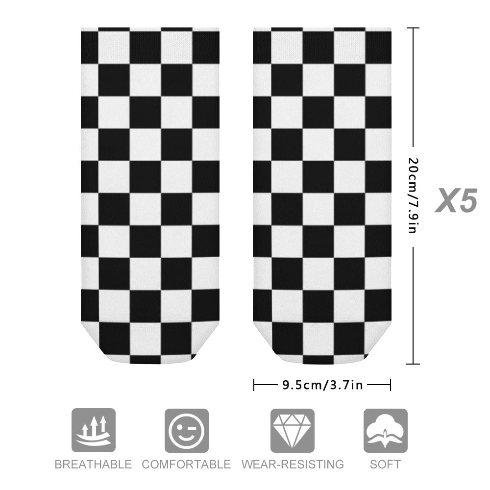 Checkerboard Socks 5 Pairs