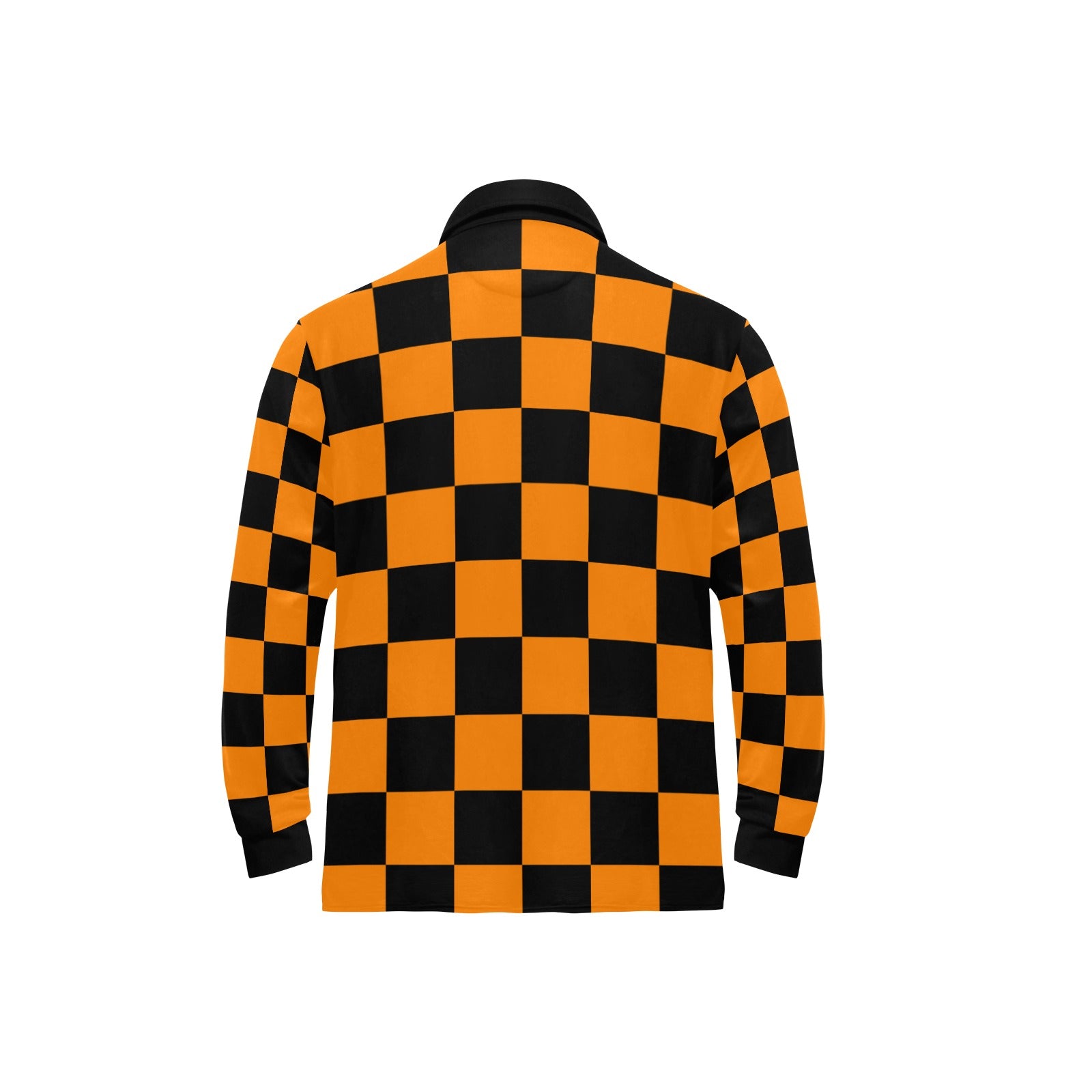 Men's Checkerboard Long Sleeve Polo Shirt
