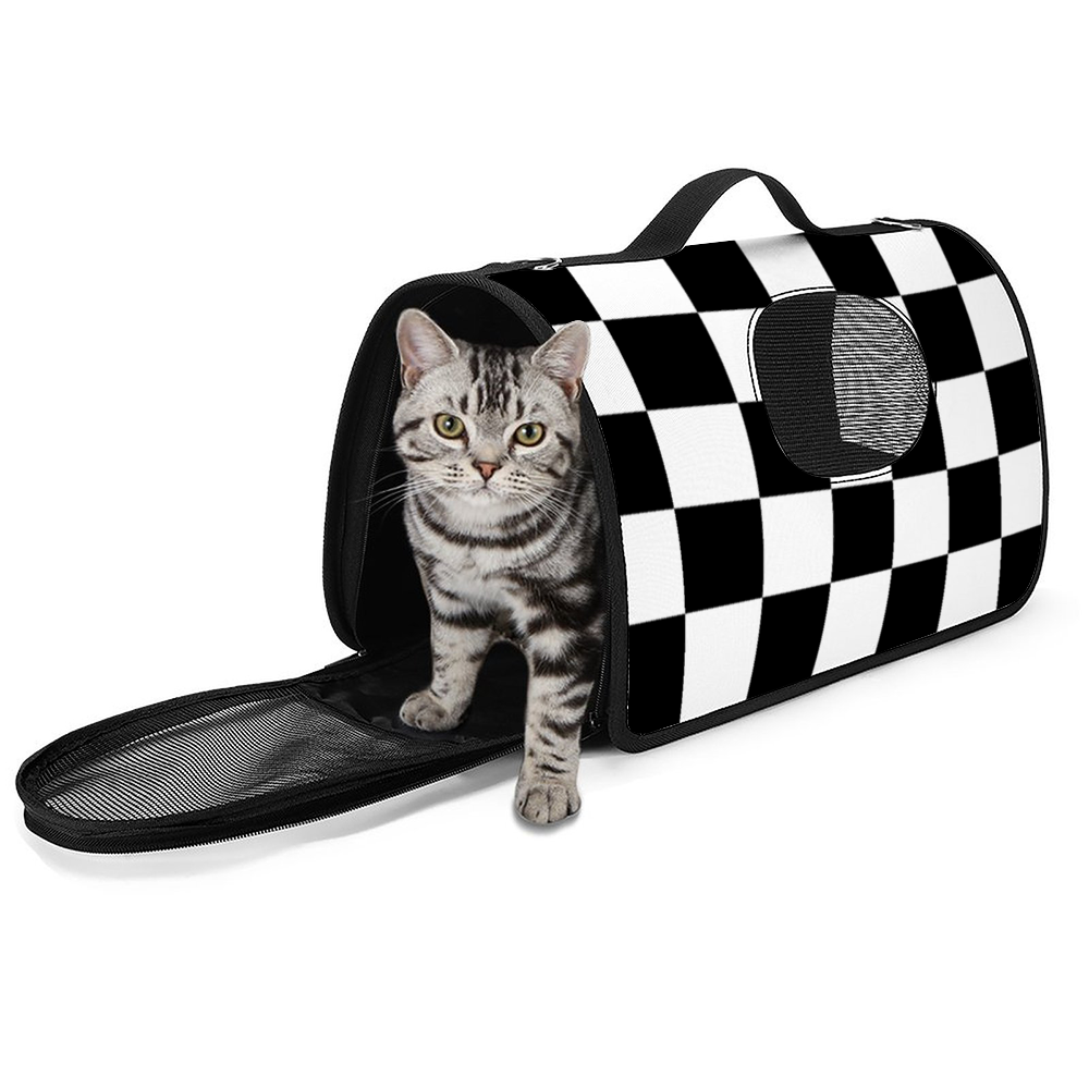 Checkerboard Mesh Breathable Portable Pet Bag