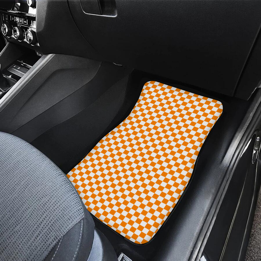 Checkerboard Car Floor Mats 2 Piece Set